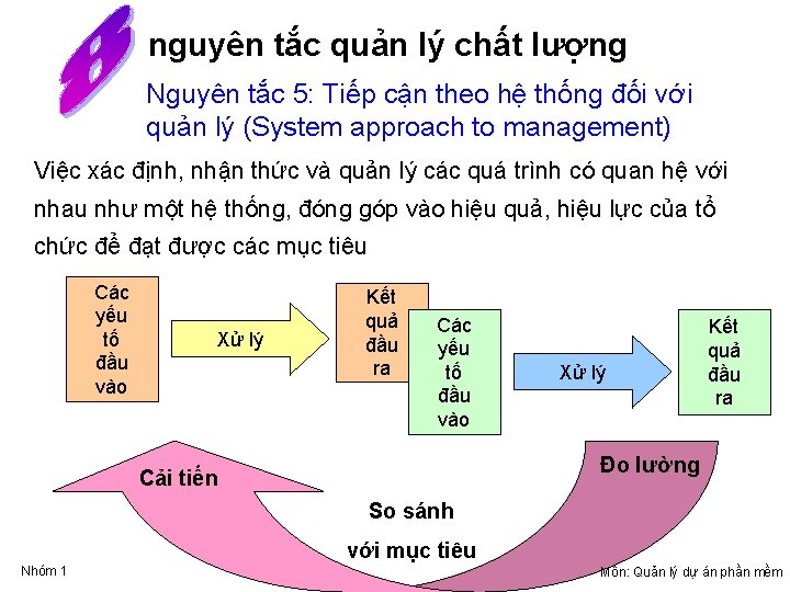 nguyên tắc quản lý chất lượng Nguyên tắc 5: Tiếp cận theo hệ thống