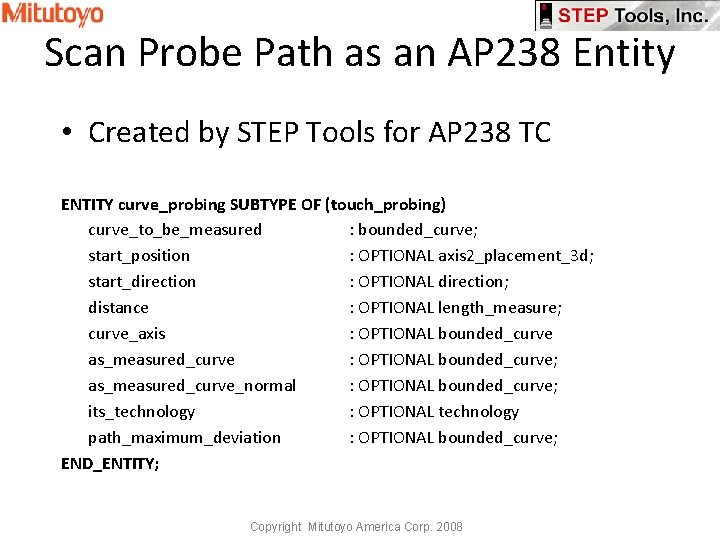 Scan Probe Path as an AP 238 Entity • Created by STEP Tools for