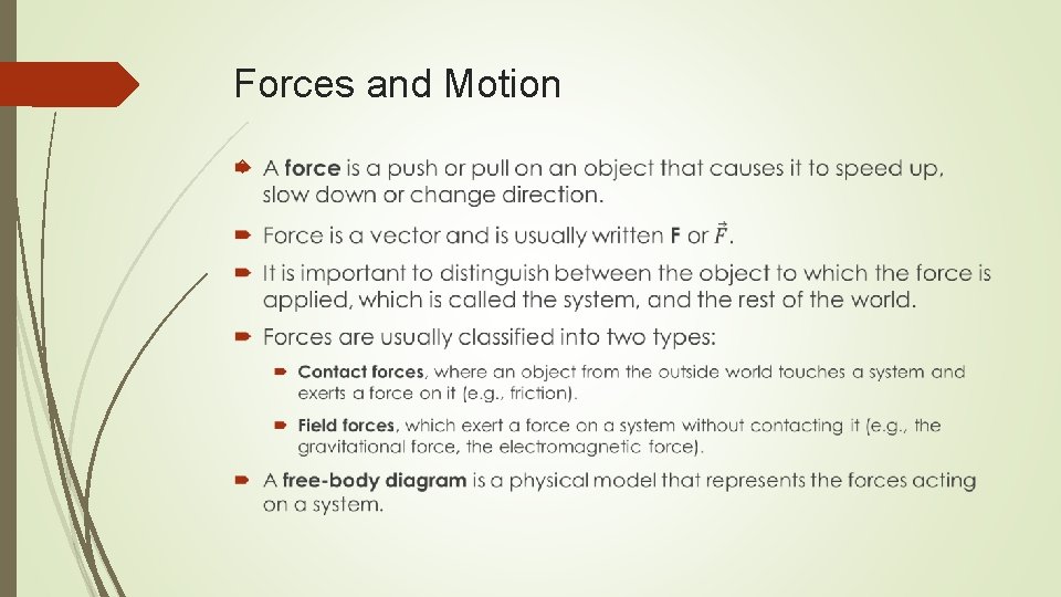 Forces and Motion 