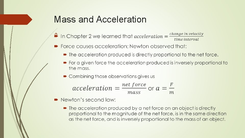 Mass and Acceleration 