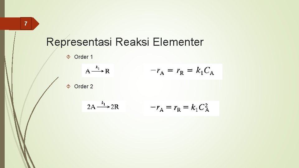 7 Representasi Reaksi Elementer Order 1 Order 2 