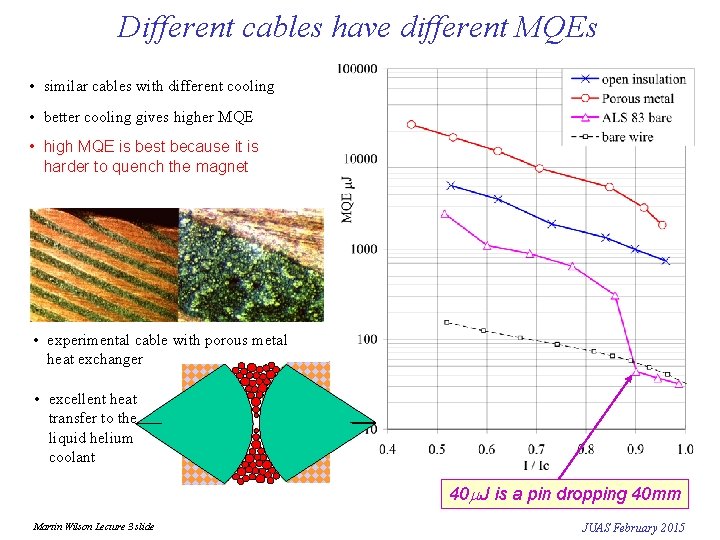 Different cables have different MQEs • similar cables with different cooling • better cooling