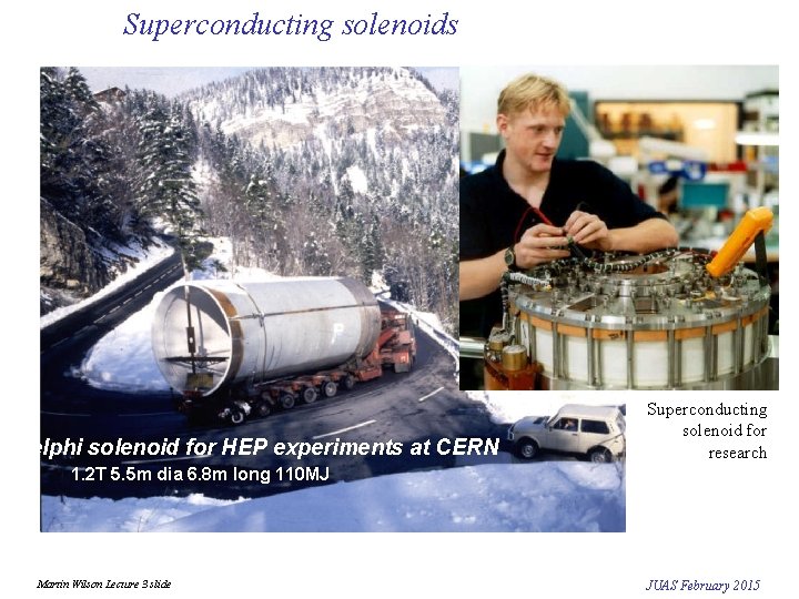 Superconducting solenoids Delphi solenoid for HEP experiments at CERN Superconducting solenoid for research 1.