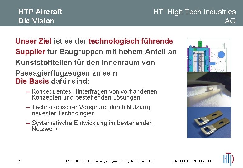 HTI High Tech Industries AG HTP Aircraft Die Vision Unser Ziel ist es der