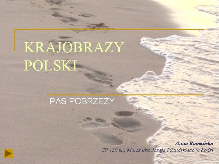 KRAJOBRAZY POLSKI PAS POBRZEŻY Anna Romańska SP 130 im. Marszałka Józefa Piłsudskiego w Łodzi