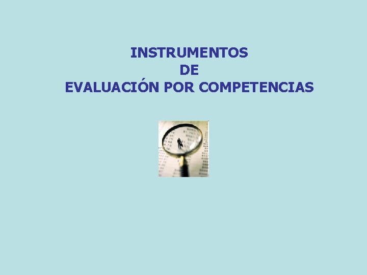 INSTRUMENTOS DE EVALUACIÓN POR COMPETENCIAS INSTRUMENTOS DE EVALUACIÓN POR COMPETENCIAS