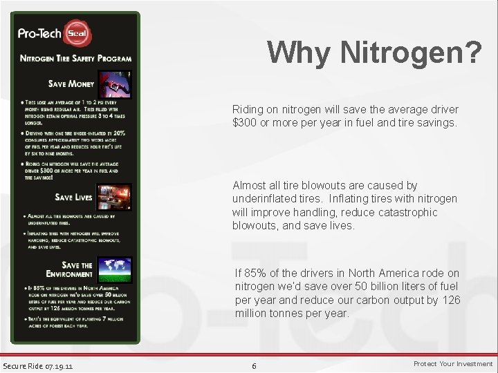Why Nitrogen? Riding on nitrogen will save the average driver $300 or more per