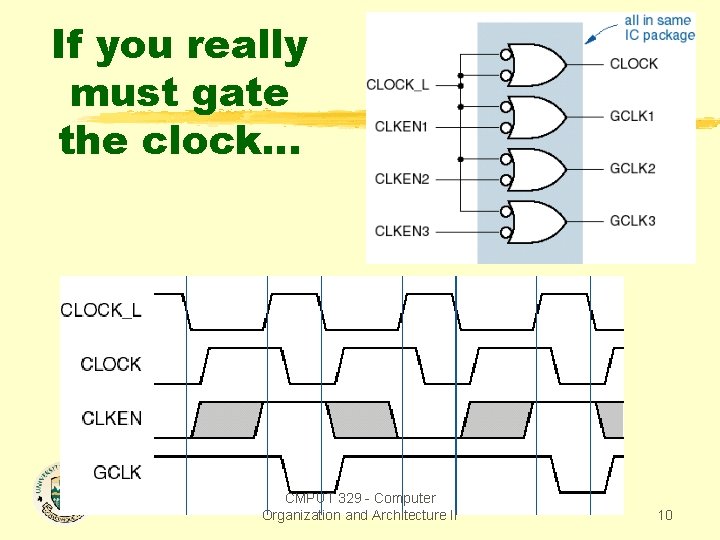 If you really must gate the clock. . . CMPUT 329 - Computer Organization