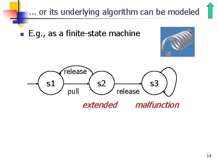 . . . or its underlying algorithm can be modeled n E. g. ,