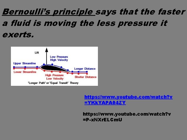 Bernoulli’s principle says that the faster a fluid is moving the less pressure it Bernoulli’s principle says that the faster a fluid is moving the less pressure it