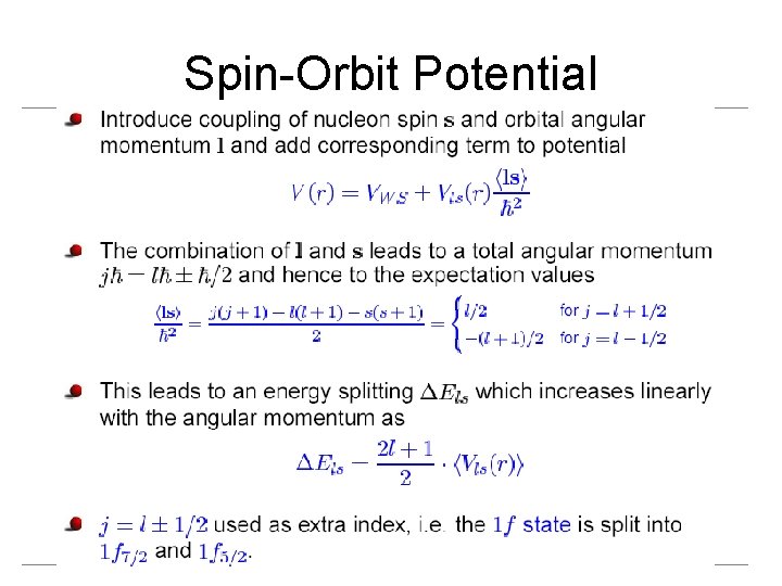 Spin-Orbit Potential 