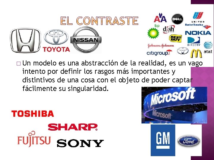 � Un modelo es una abstracción de la realidad, es un vago intento por � Un modelo es una abstracción de la realidad, es un vago intento por
