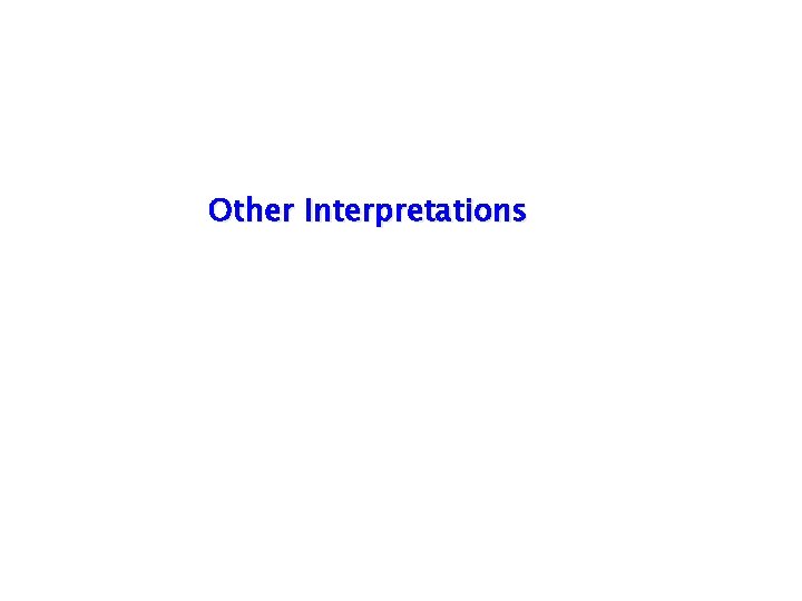 Other Interpretations Other Interpretations