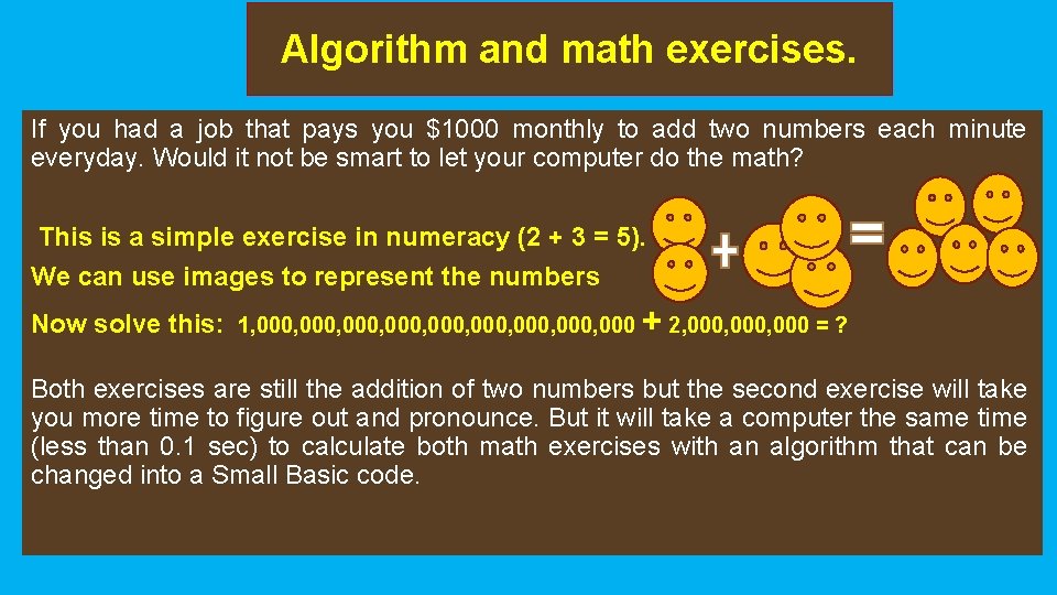 Algorithm and math exercises. If you had a job that pays you $1000 monthly