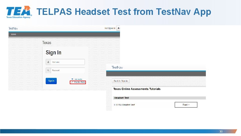 TELPAS Headset Test from Test. Nav App 30 