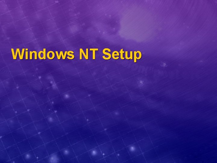 Windows NT Setup 