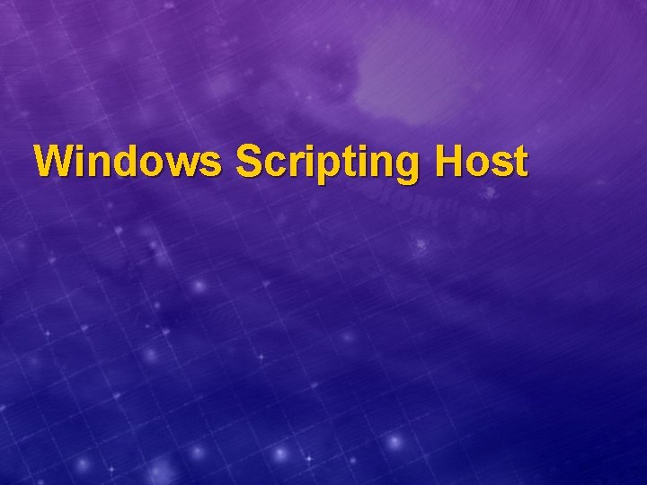 Windows Scripting Host 