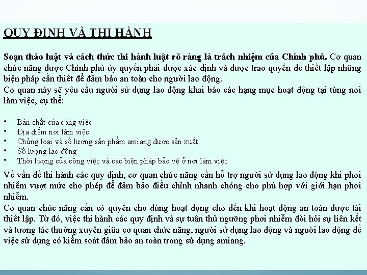 QUY ĐỊNH VÀ THI HÀNH Soạn thảo luật và cách thức thi hành luật