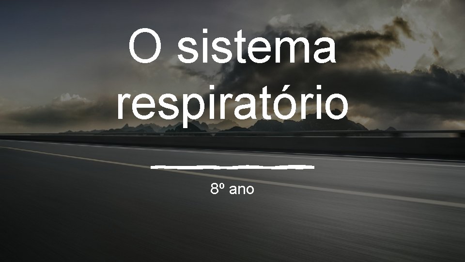 O sistema respiratório 8º ano 