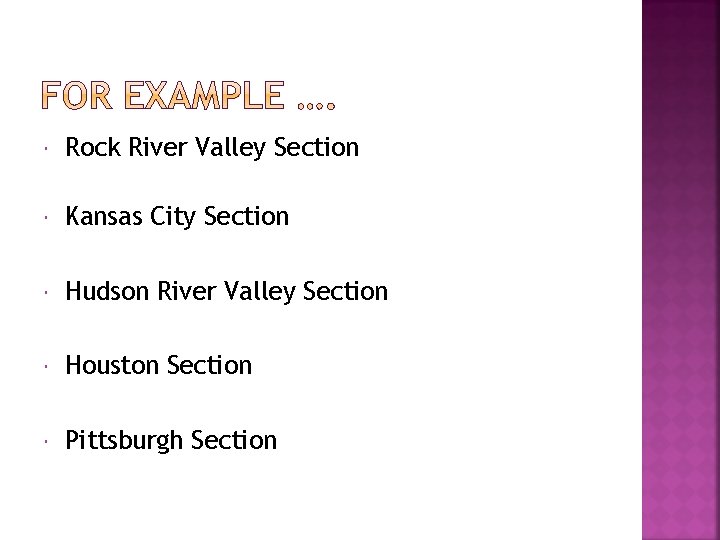  Rock River Valley Section Kansas City Section Hudson River Valley Section Houston Section