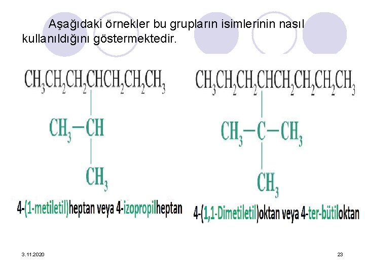 Aşağıdaki örnekler bu grupların isimlerinin nasıl kullanıldığını göstermektedir. 3. 11. 2020 23 