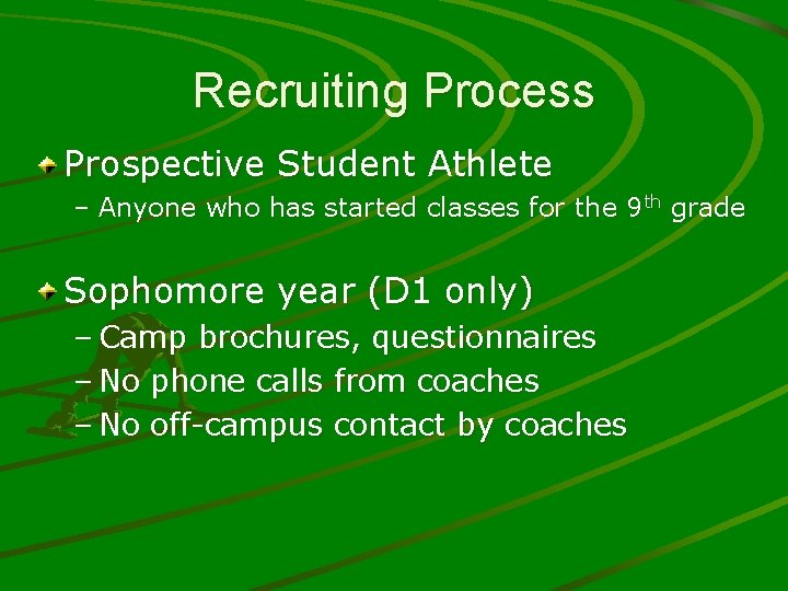 Recruiting Process Prospective Student Athlete – Anyone who has started classes for the 9