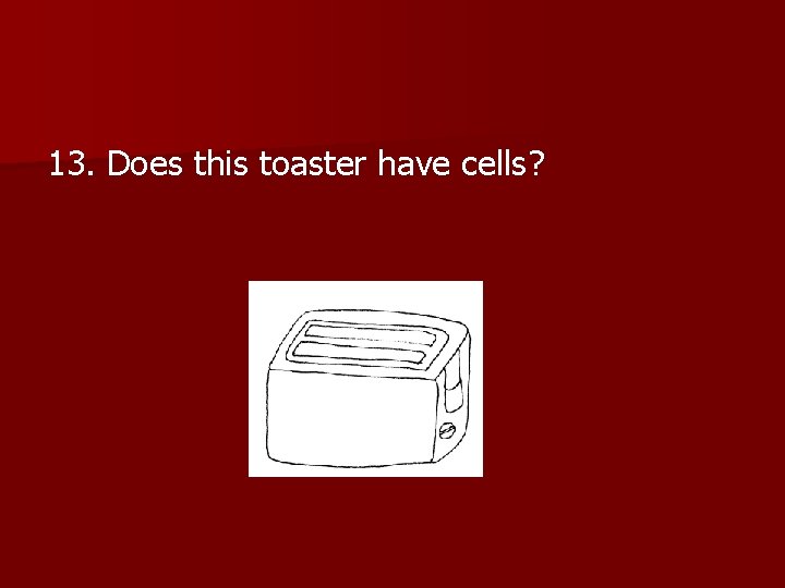 13. Does this toaster have cells? 