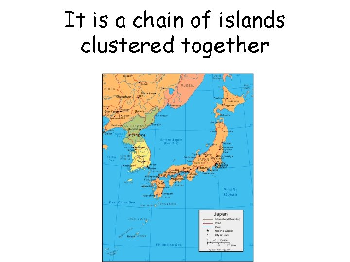 It is a chain of islands clustered together 