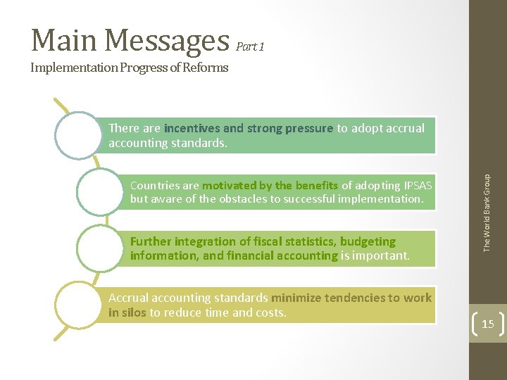 Main Messages Part 1 Implementation Progress of Reforms Countries are motivated by the benefits