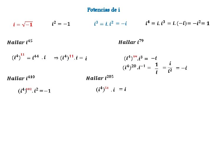 Potencias de i 