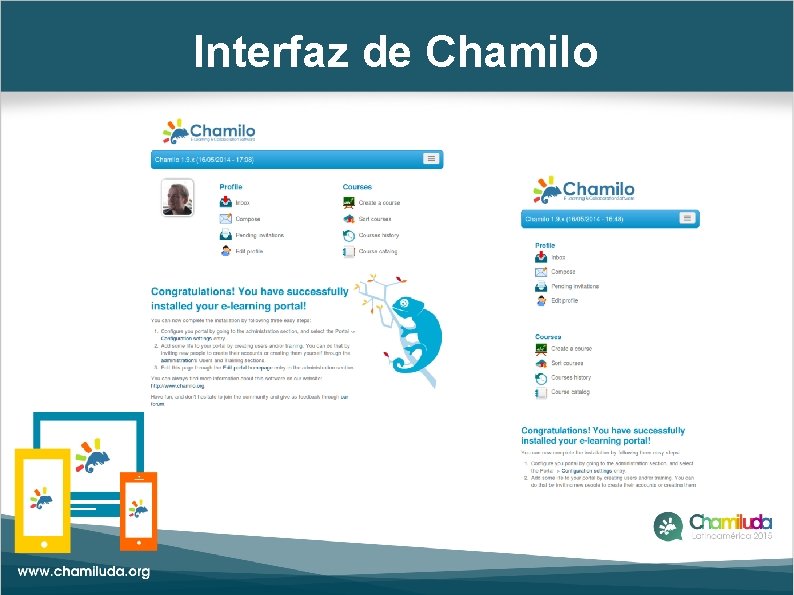 Interfaz de Chamilo 