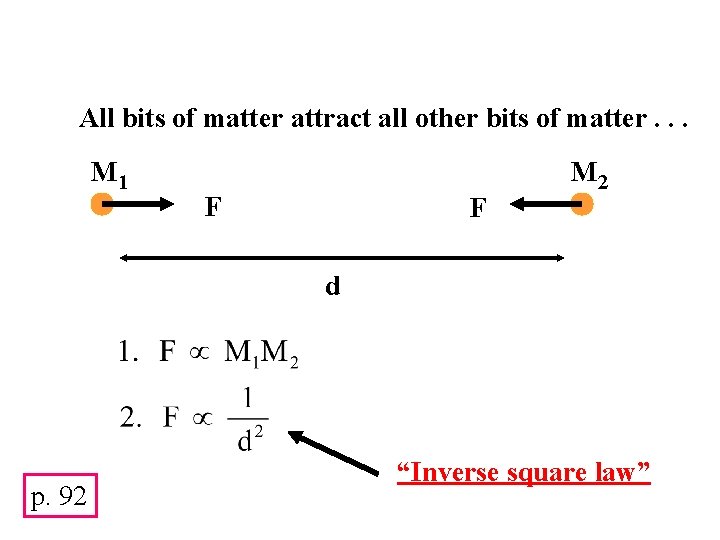 All bits of matter attract all other bits of matter. . . M 1