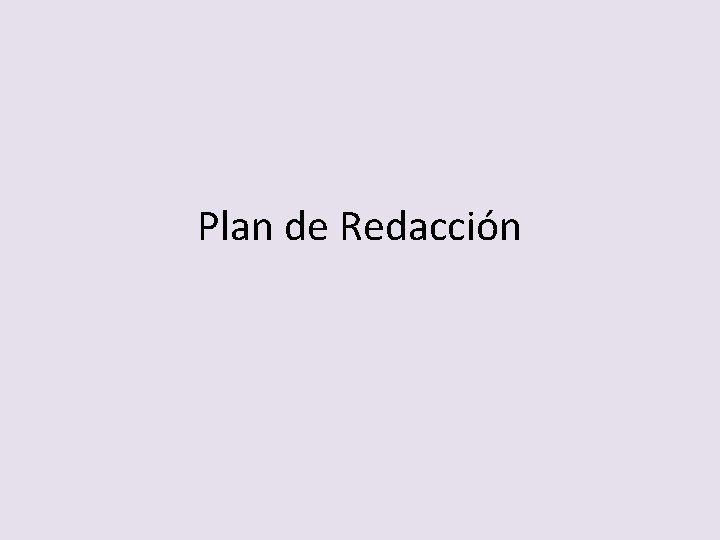 Plan de Redacción 