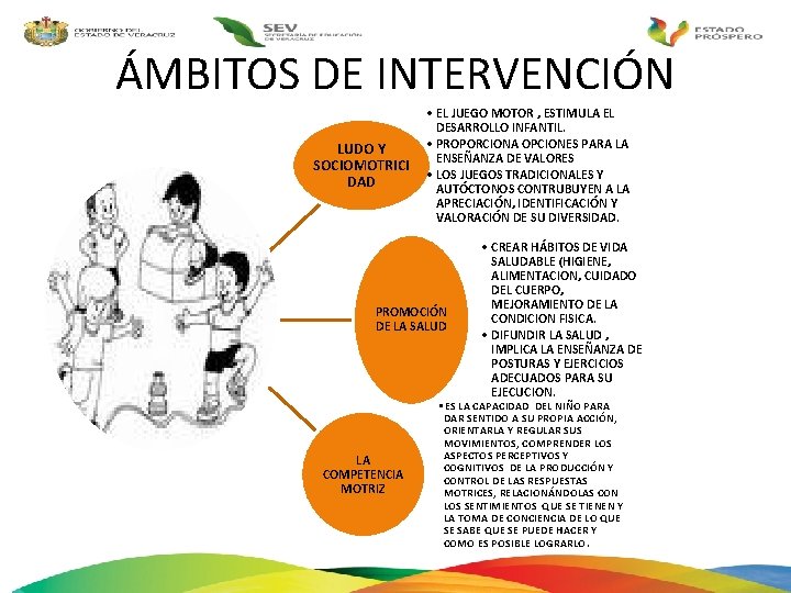 ÁMBITOS DE INTERVENCIÓN LUDO Y SOCIOMOTRICI DAD • EL JUEGO MOTOR , ESTIMULA EL