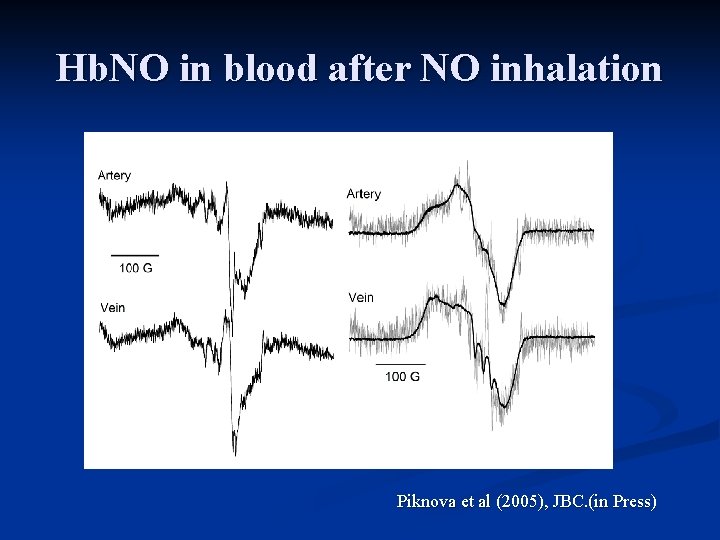 Hb. NO in blood after NO inhalation Piknova et al (2005), JBC. (in Press)