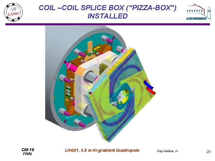 COIL –COIL SPLICE BOX (“PIZZA-BOX”) INSTALLED CM-18 FNAL LHQ 01, 3. 8 m Hi-gradient