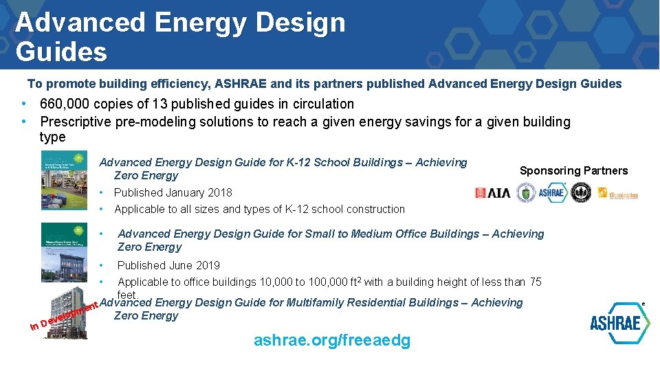 Advanced Energy Design Guides To promote building efficiency, ASHRAE and its partners published Advanced