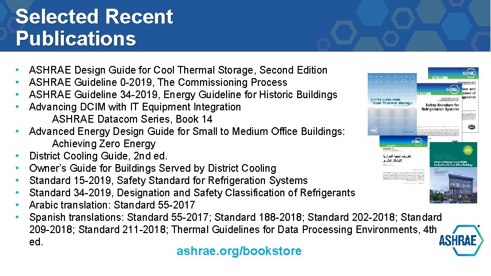 Selected Recent Publications • • • ASHRAE Design Guide for Cool Thermal Storage, Second