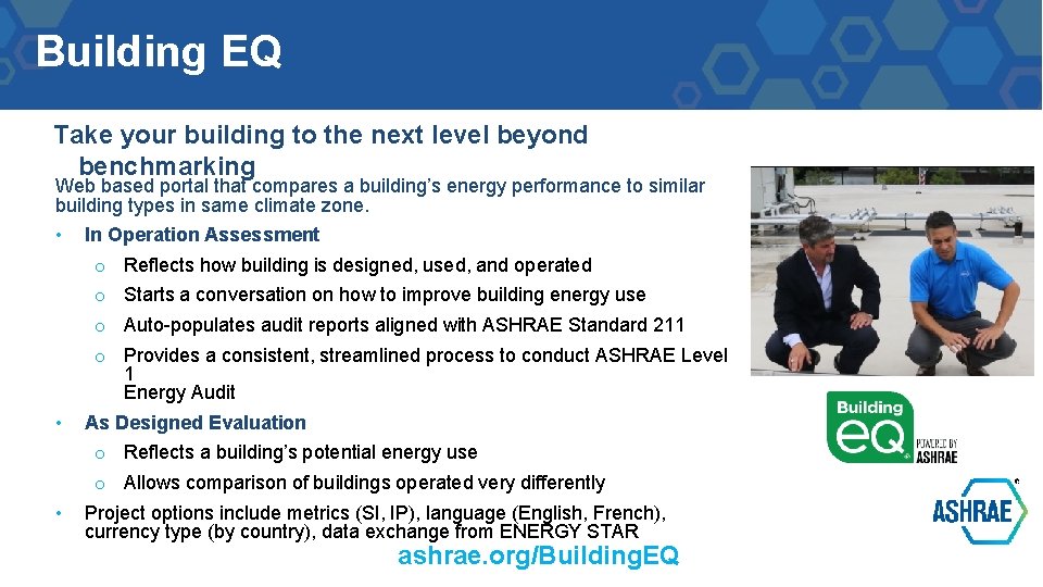 Building EQ Take your building to the next level beyond benchmarking Web based portal