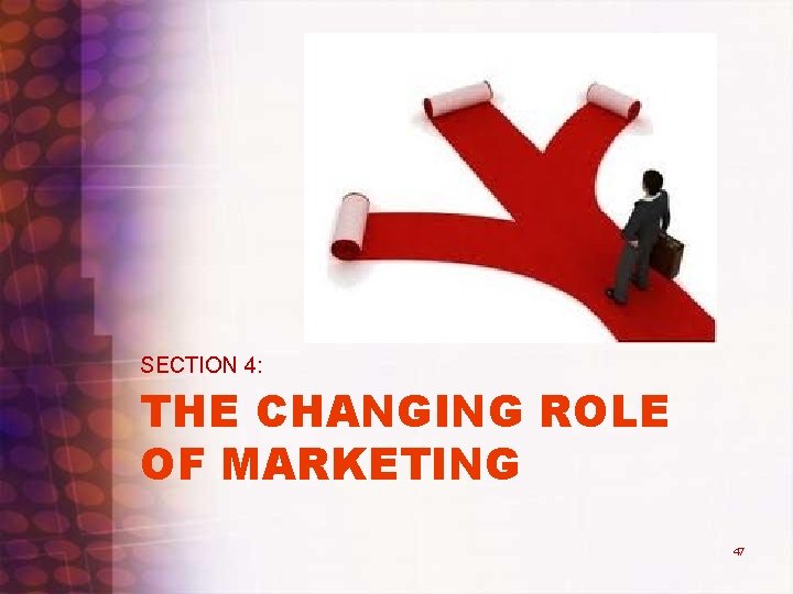 SECTION 4: THE CHANGING ROLE OF MARKETING 47 SECTION 4: THE CHANGING ROLE OF MARKETING 47