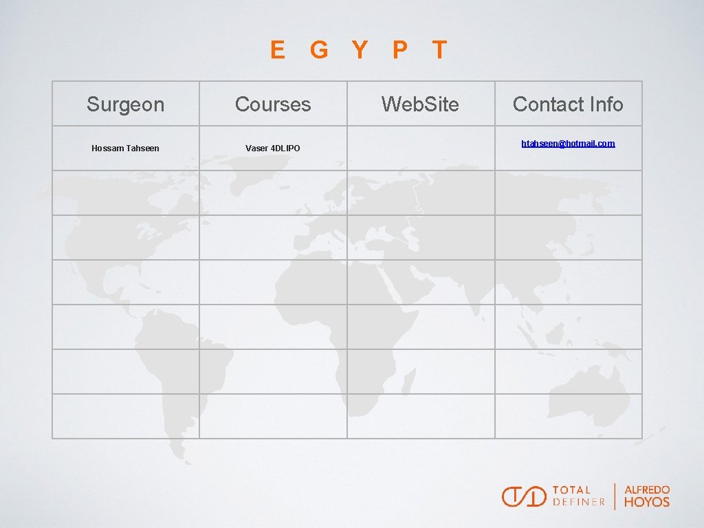E G Y P T Surgeon Courses Hossam Tahseen Vaser 4 DLIPO Web. Site
