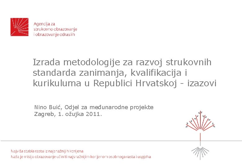 Izrada metodologije za razvoj strukovnih standarda zanimanja, kvalifikacija i kurikuluma u Republici Hrvatskoj -