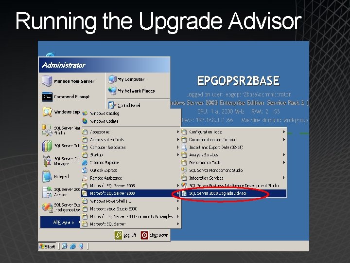 Running the Upgrade Advisor 