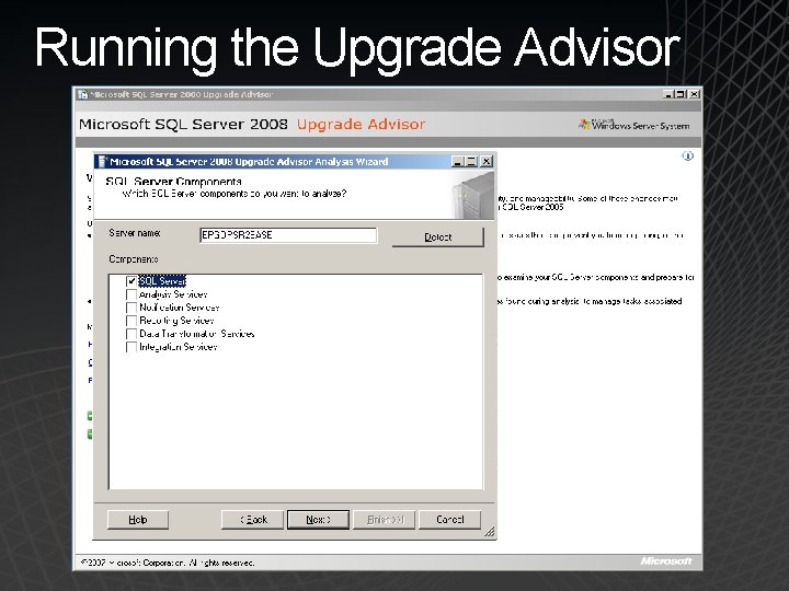 Running the Upgrade Advisor 