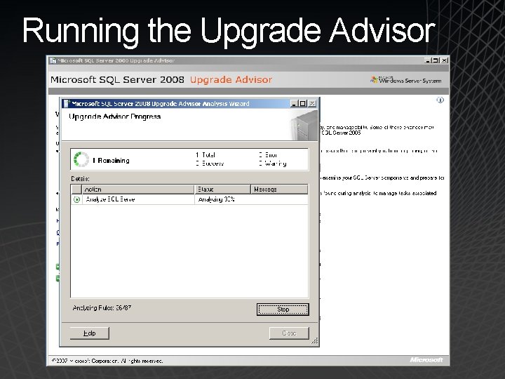 Running the Upgrade Advisor 