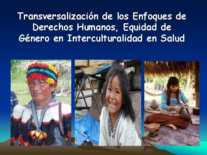 Transversalización de los Enfoques de Derechos Humanos, Equidad de Género en Interculturalidad en Salud