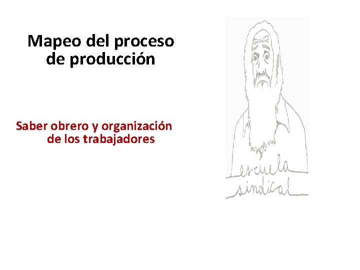 Mapeo del proceso de producción Saber obrero y organización de los trabajadores 