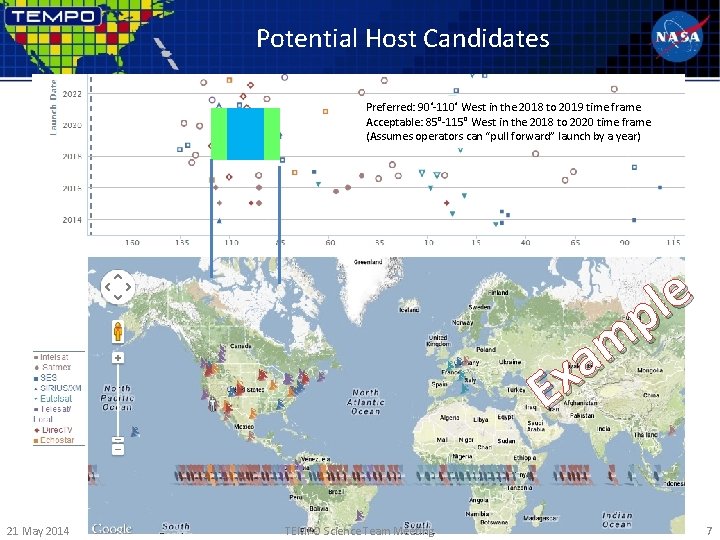 Potential Host Candidates Preferred: 90°-110° West in the 2018 to 2019 time frame Acceptable: