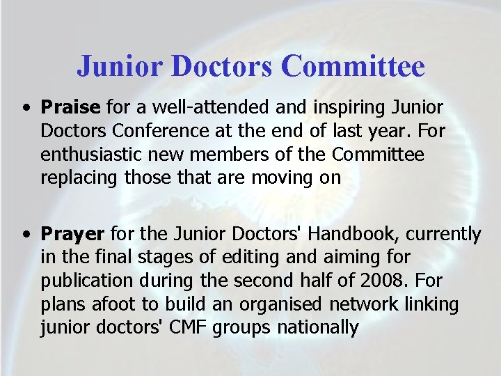 Junior Doctors Committee • Praise for a well-attended and inspiring Junior Doctors Conference at