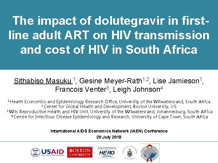 The impact of dolutegravir in firstline adult ART on HIV transmission and cost of